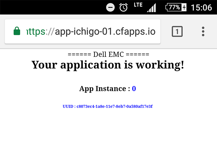 図13:アプリケーションが稼働していることをスマートフォンでも確認