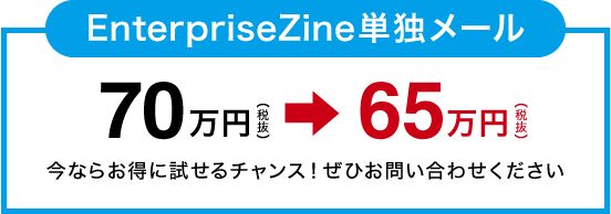 【初回限定】EnterpriseZine単独メール　70万円(税抜)→65万円(税抜)