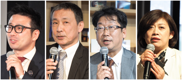 株式会社村田製作所 技術・事業開発本部 シニアマネジャー 山縣敬彦氏/アーム株式会社 代表取締役社長 内海弦氏/菱洋エレクトロ株式会社 IoT営業本部部長 斉藤岳夫氏/日本電気株式会社 クラウドプラットフォーム事業部事業部長代理 森山由紀氏